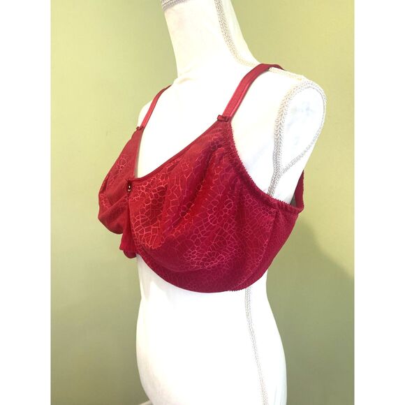 Chantelle Bra 42 F (DDD) Red Full Coverage Underwire Magnifique Minimizer Plus S - Picture 4 of 15